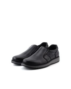 Classic Leather Slip On Men Shoes Black VISHAL