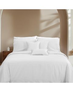 Affintiy Leenn Pure White King Quilt Cover Set