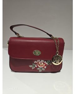 Vinyl Sling Bag W Flap